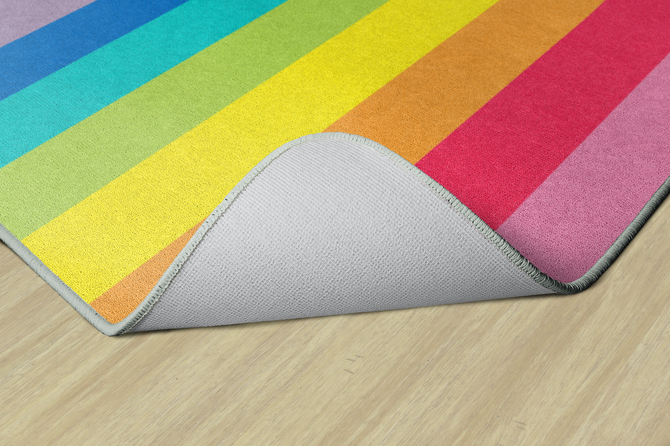 Rainbow On Blue Classroom Rug By Schoolgirl Style