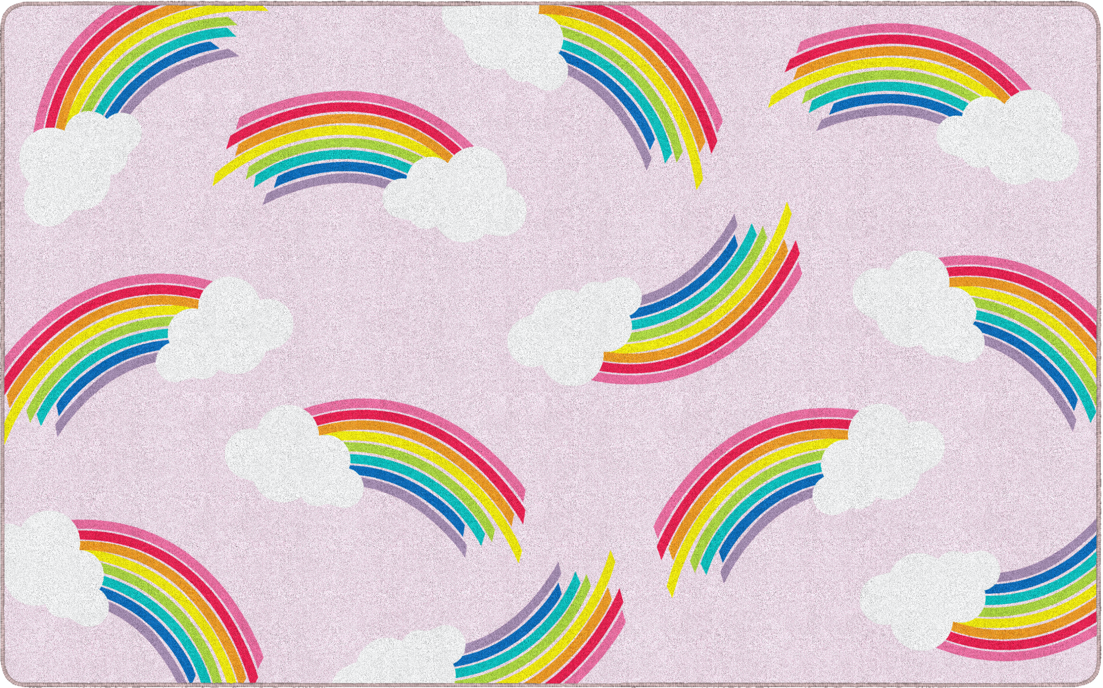 Whimsical Rainbow Pink Classroom Rug by Schoolgirl Style