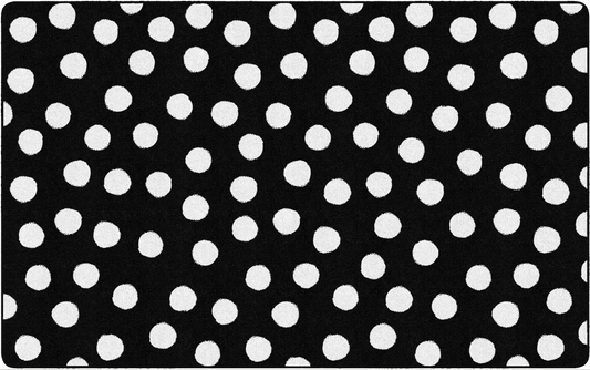 Painted White Dots on Black Classroom Rug by Schoolgirl Style