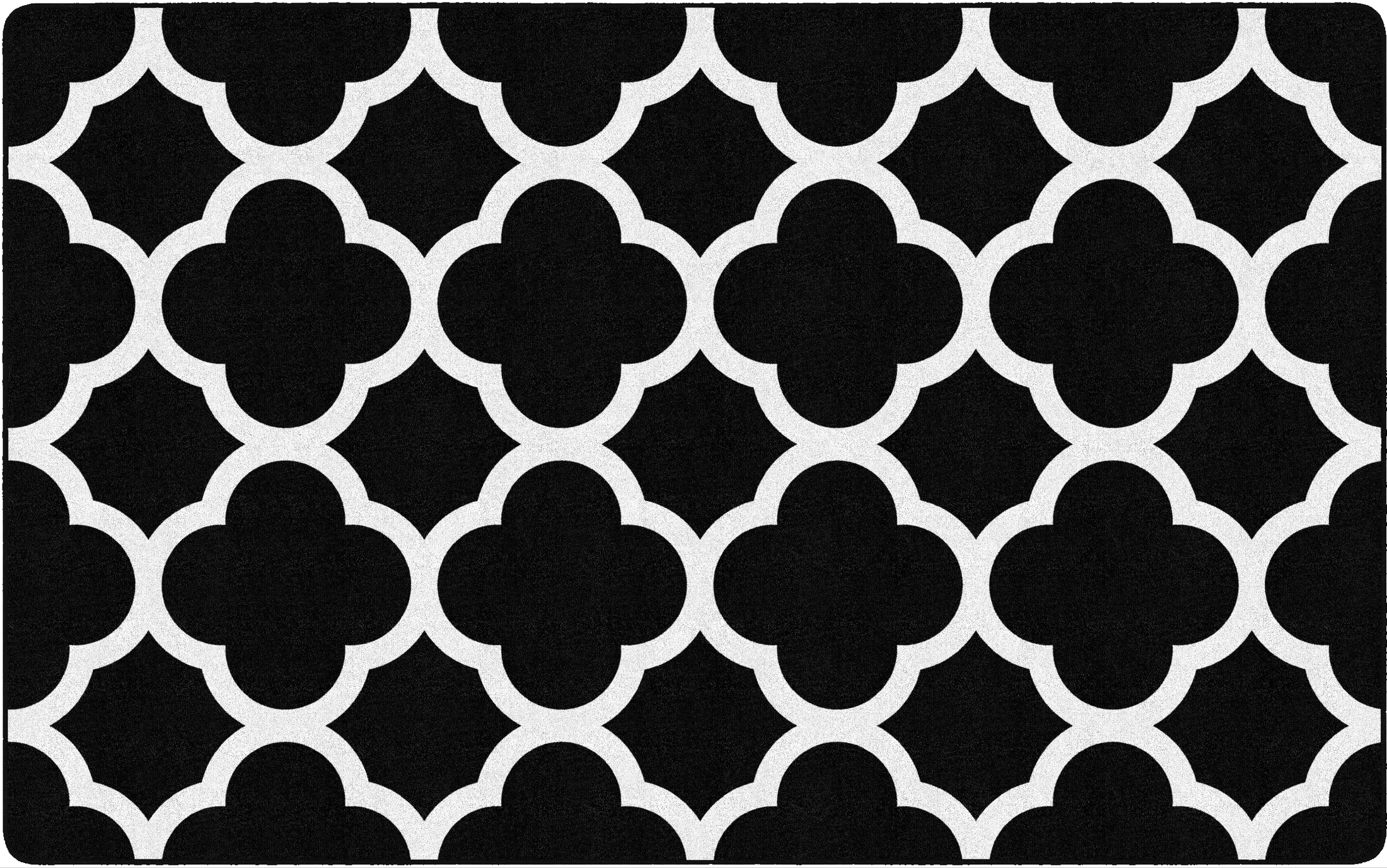 Black and White Quatrefoil Classroom Rug by Flagship