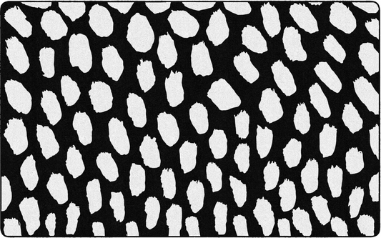 White on Black Safari Dot Classroom Rug by Flagship