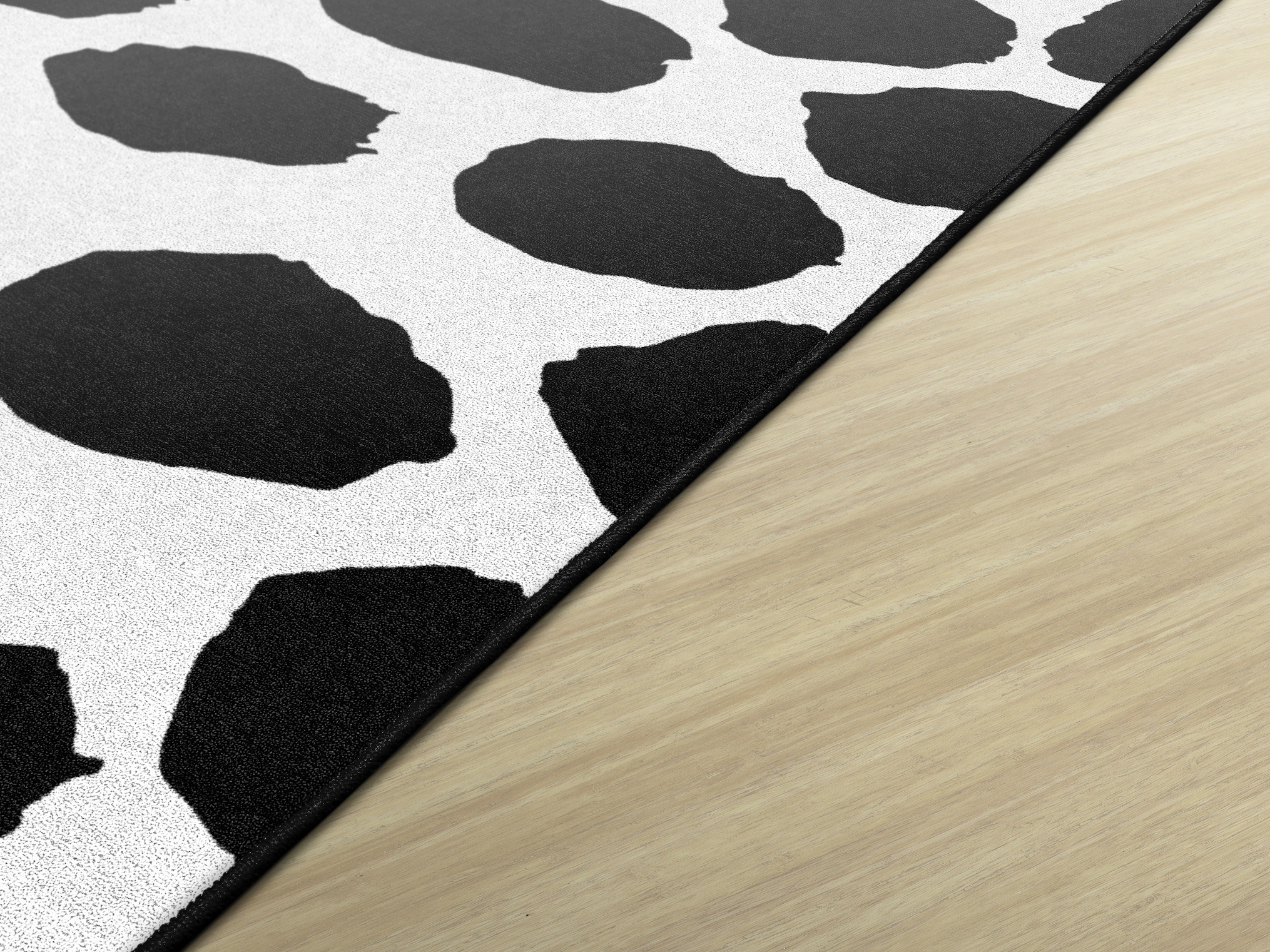 Black on White Safari Dot Classroom Rug by Schoolgirl Style