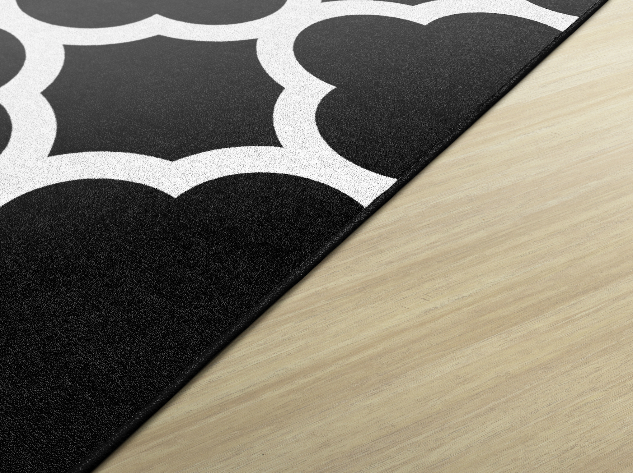 Black and White Quatrefoil Classroom Rug by Schoolgirl Style
