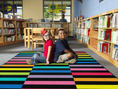 Load image into Gallery viewer, Rainbow Stripes Classroom Rug by Schoolgirl Style