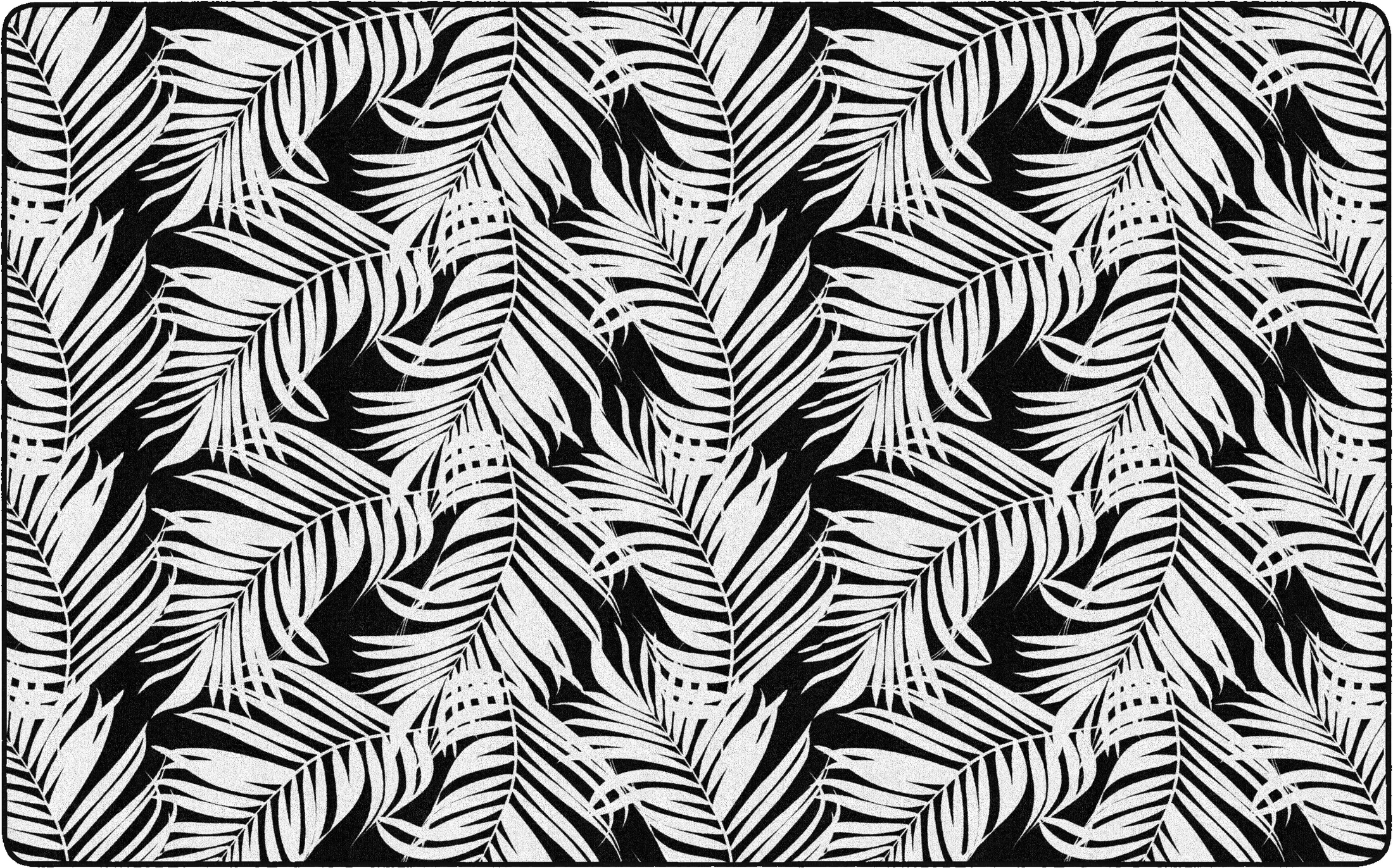 Black and White Fern Classroom Rug by Schoolgirl Style