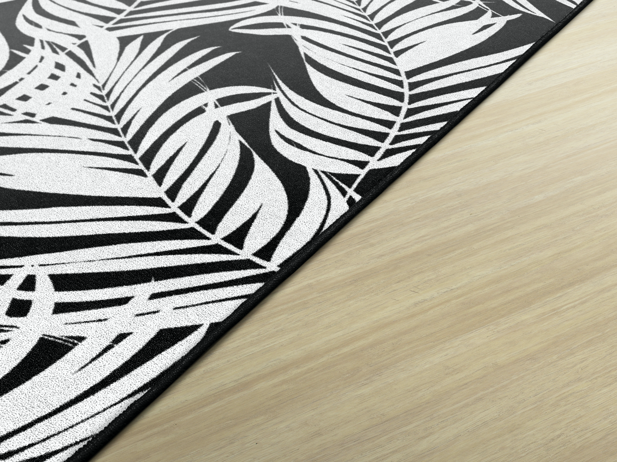Black and White Fern Classroom Rug by Schoolgirl Style