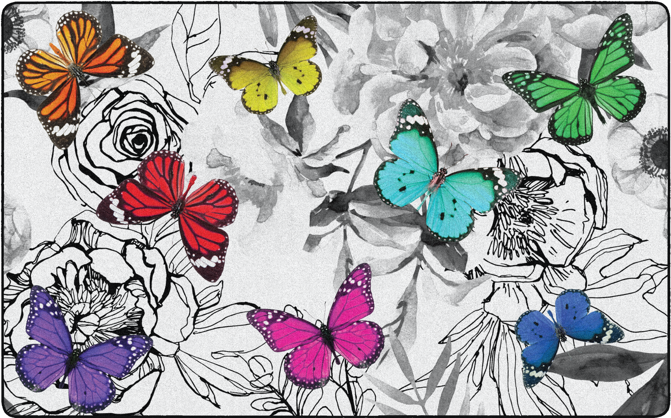 Butterflies Classroom Rug by Schoolgirl Style