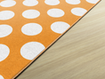 Load image into Gallery viewer, Orange Polka Dot Classroom Rug by Schoolgirl Style