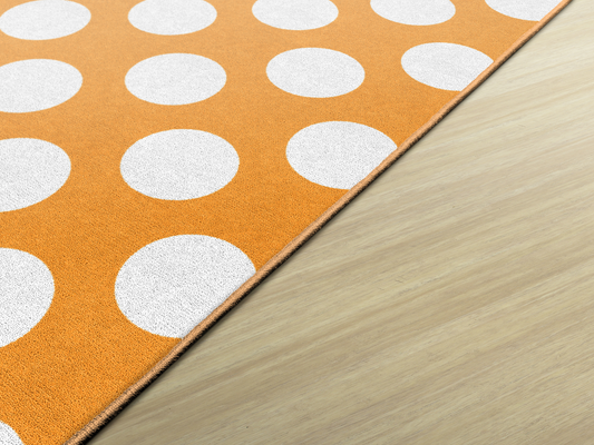 Orange Polka Dot Classroom Rug by Schoolgirl Style