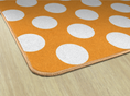 Load image into Gallery viewer, Orange Polka Dot Classroom Rug by Schoolgirl Style