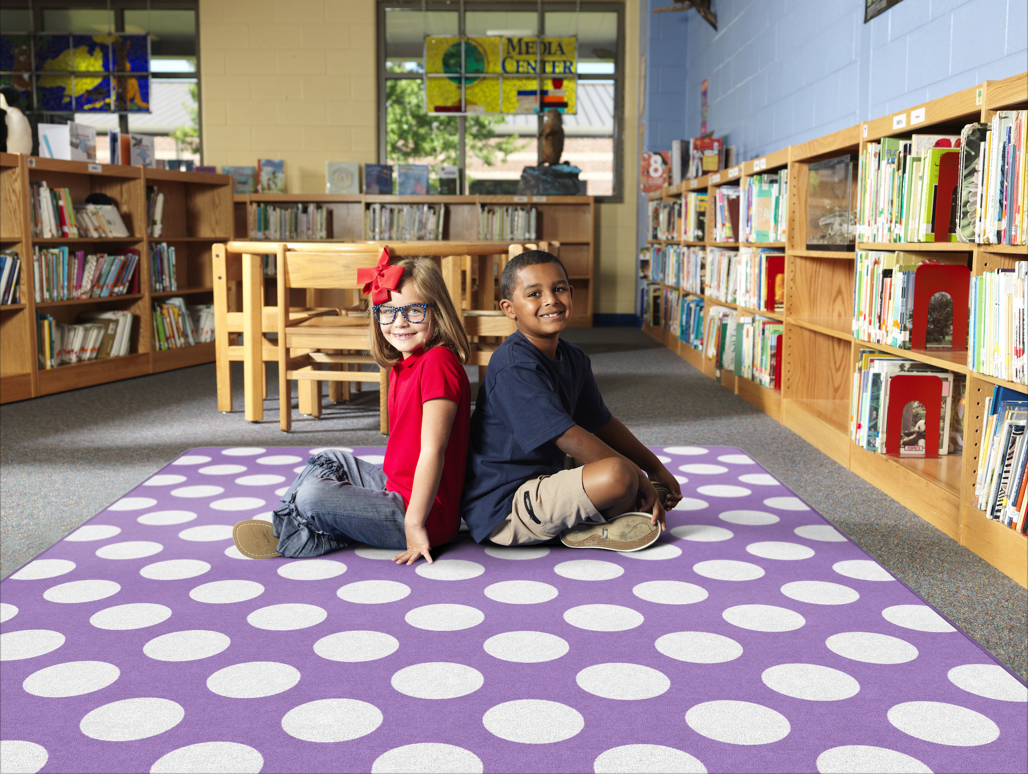 Purple Polka Dot Classroom Rug by Schoolgirl Style