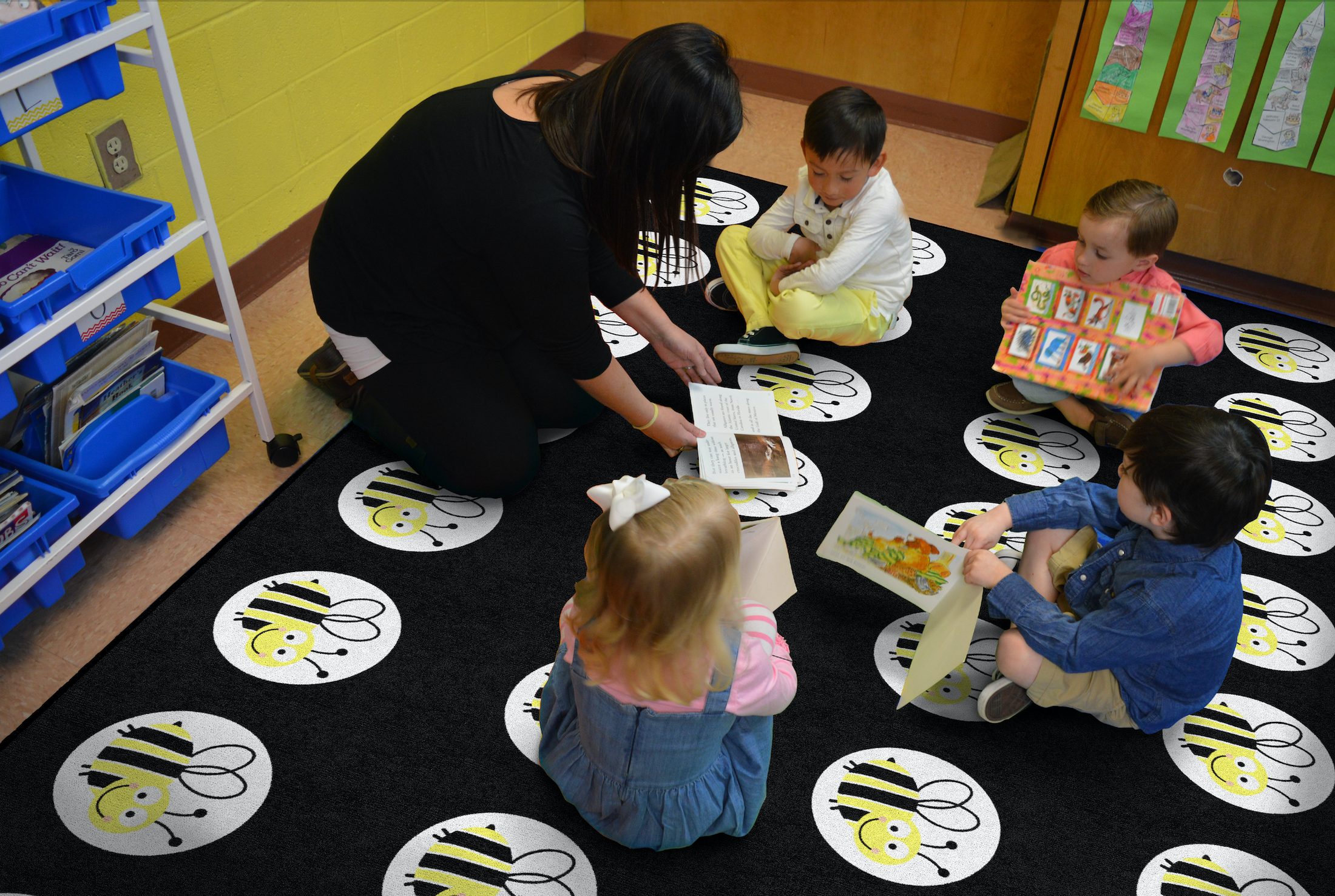Bees Sit Spots Classroom Rug by Schoolgirl Style