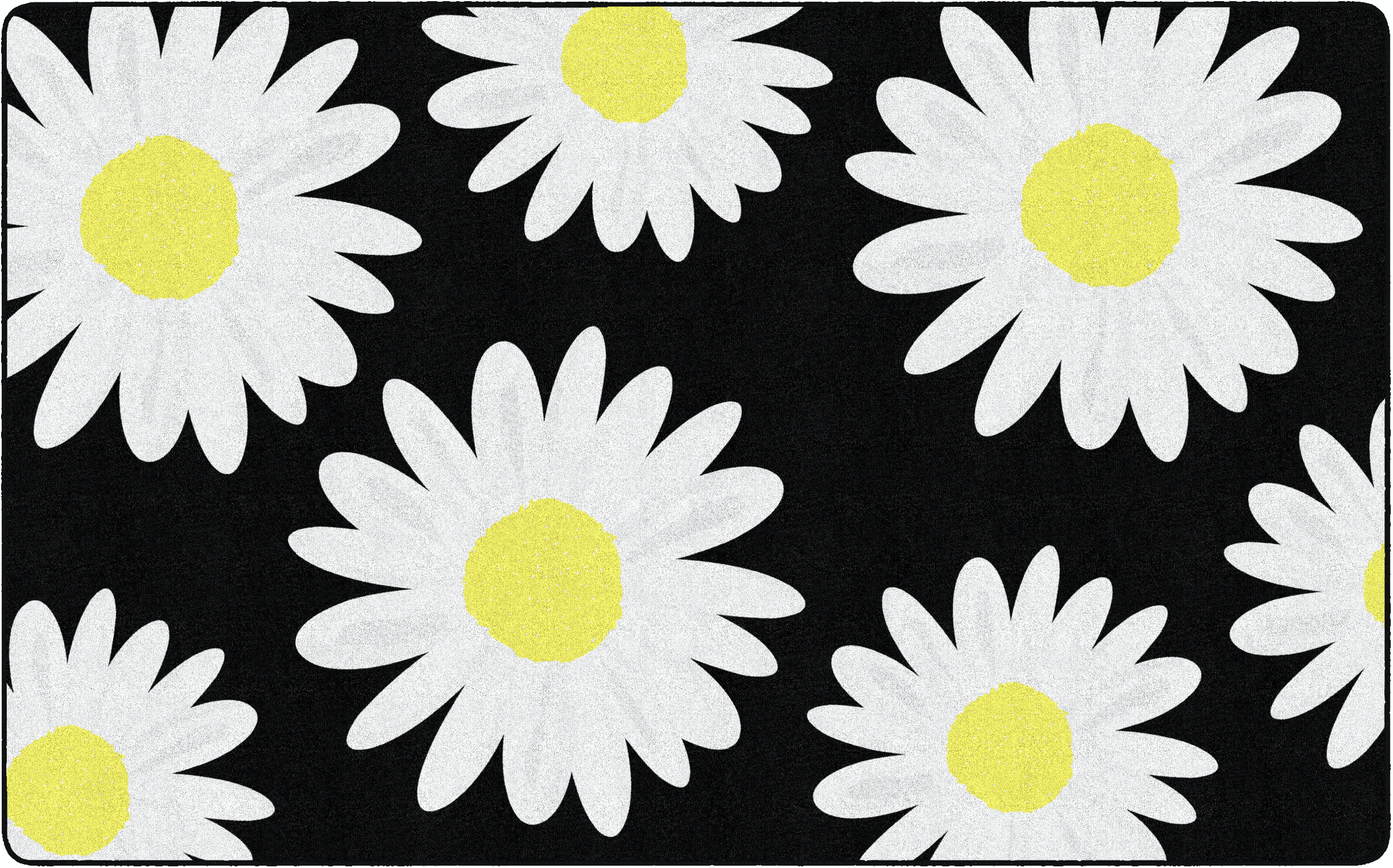 Daisy on Black Classroom Rug by Schoolgirl Style