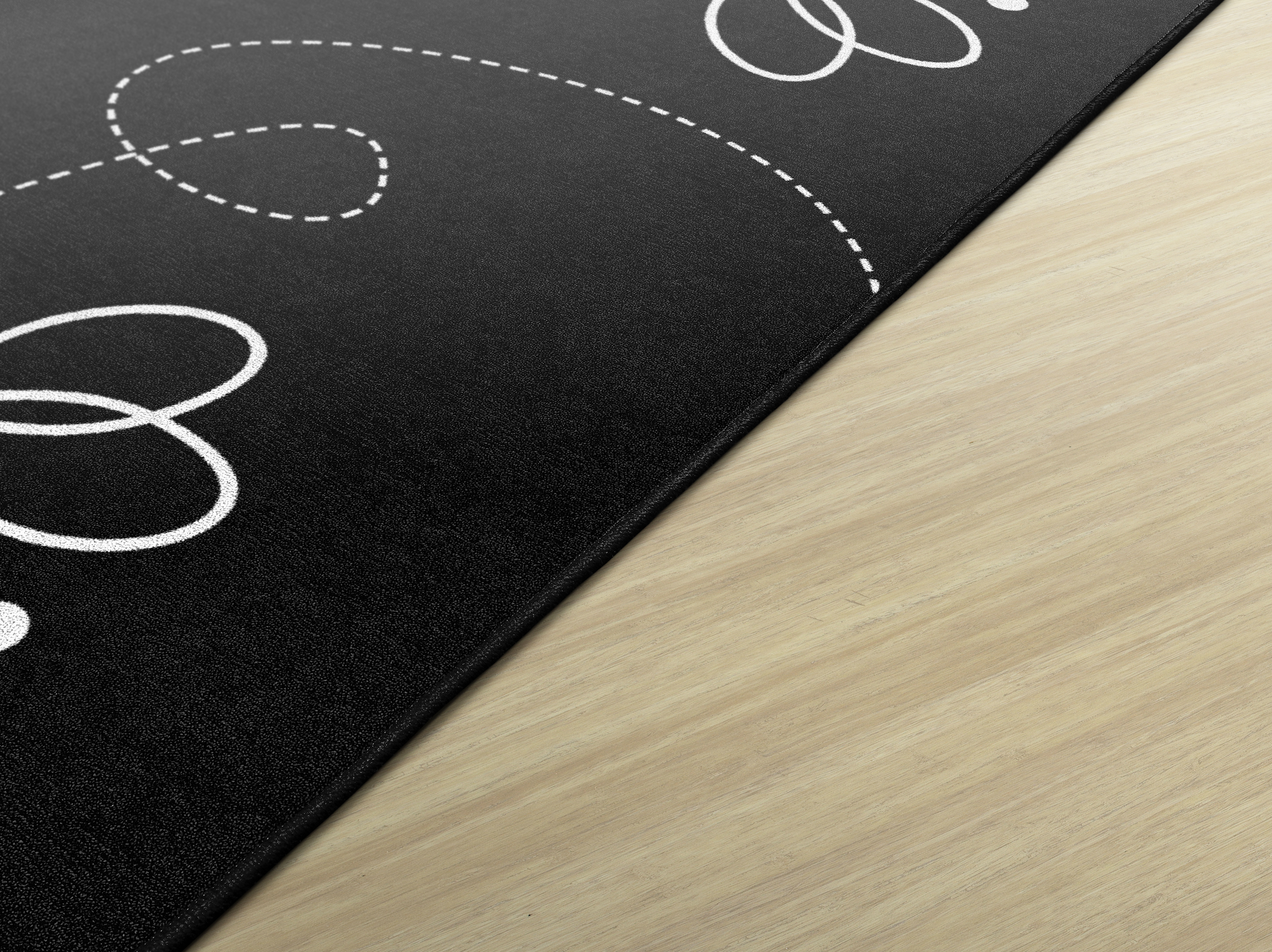 Bees on Black Classroom Rug By Schoolgirl Style
