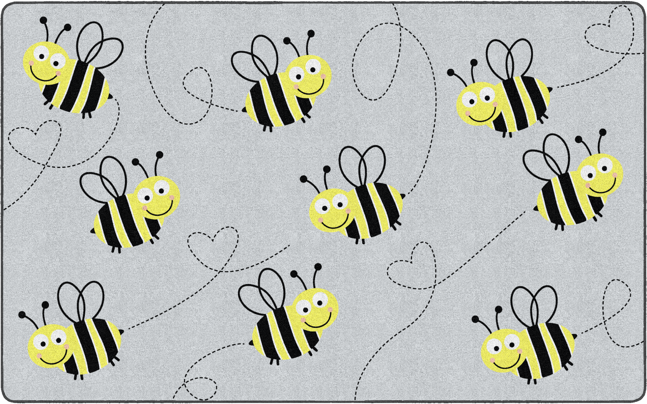 Bees on Gray Classroom Rug by Schoolgirl Style