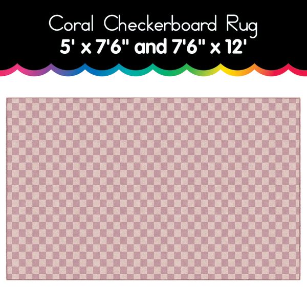 Coral Checkerboard Rug