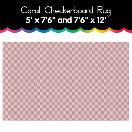 Coral Checkerboard Rug