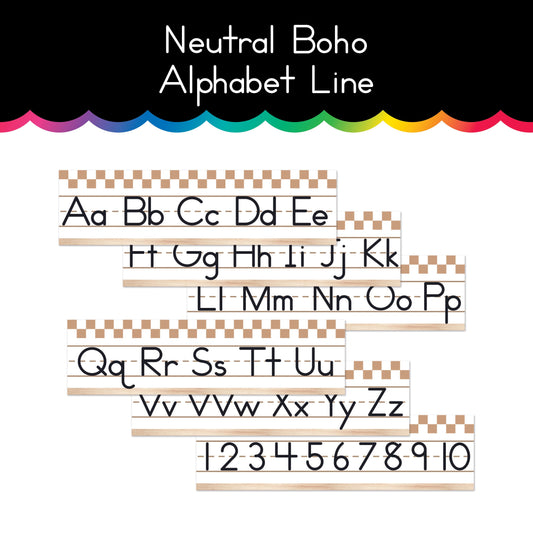 Neutral Checker Alphabet Line