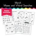 Load image into Gallery viewer, March Mazes & Word Search Pack