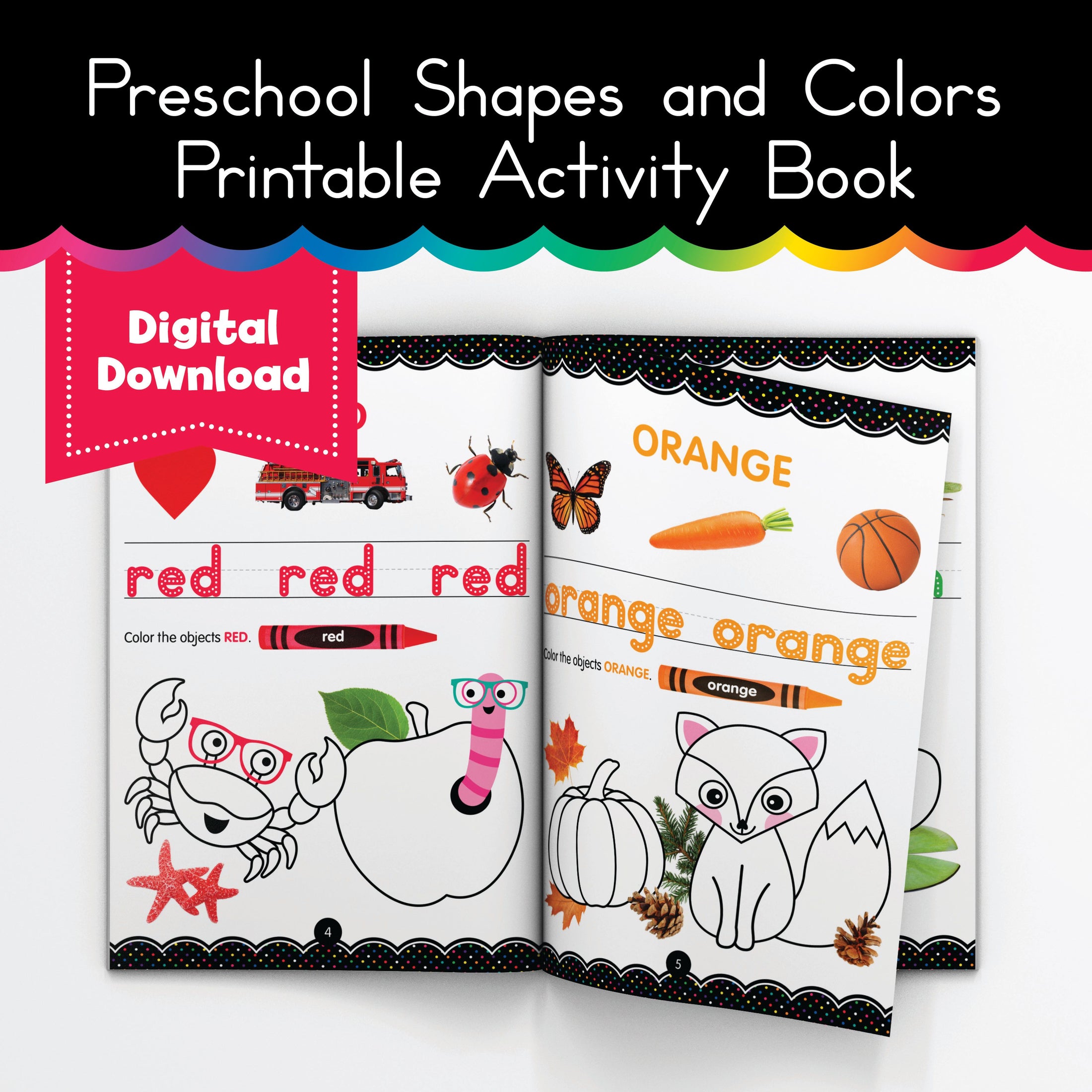 Preschool Shapes and Colors Printable Activity Book