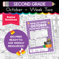 Load image into Gallery viewer, Printable Second Grade October Week 2 Resources