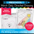 Load image into Gallery viewer, Printable Preschool March Directed Drawing Worksheets