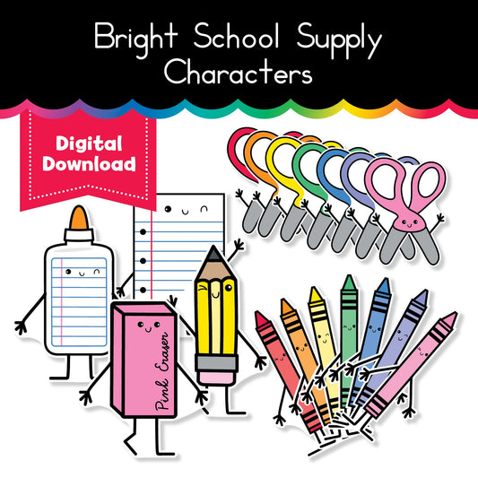 Bright School Supply Characters