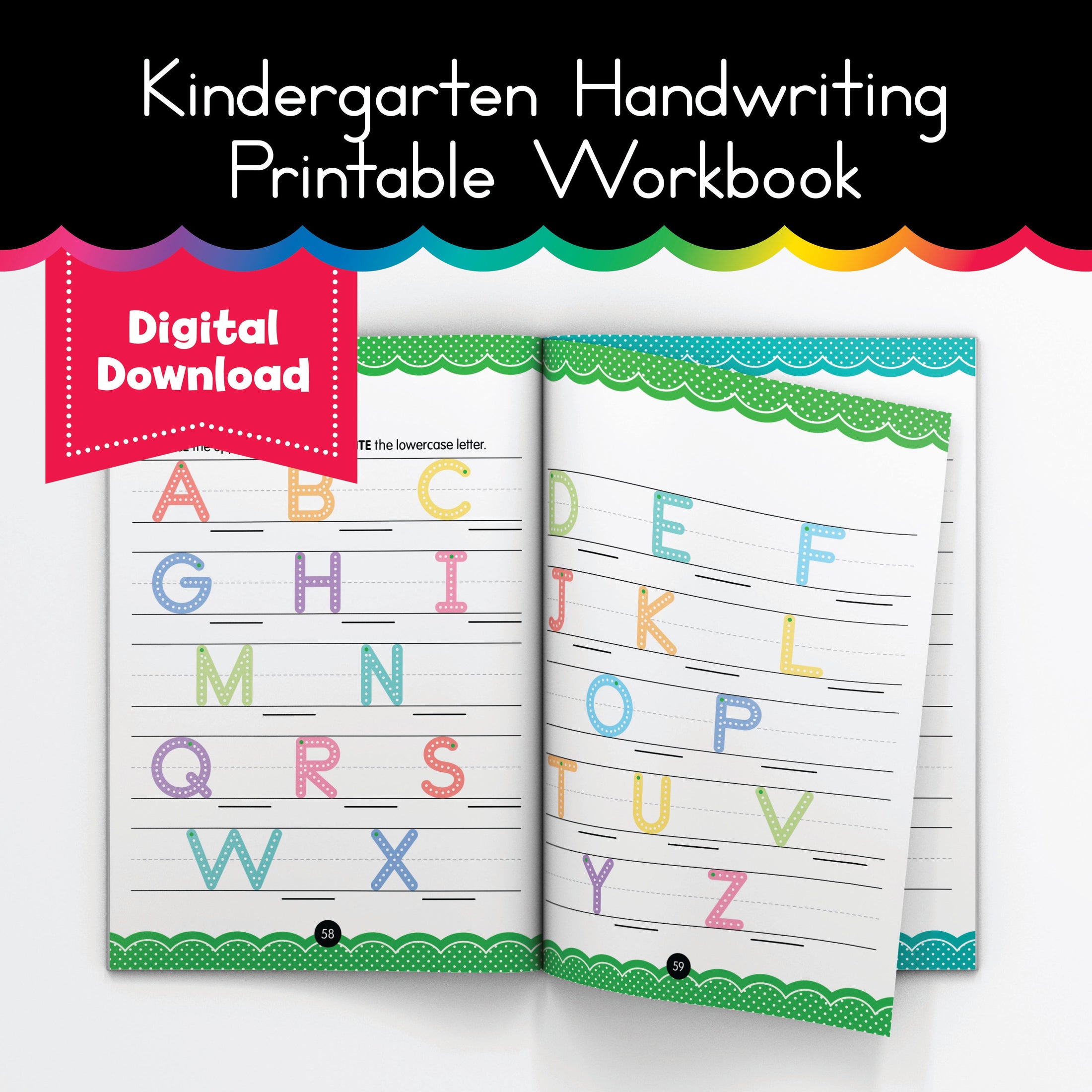 Kindergarten Handwriting Printable Workbook