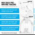 Load image into Gallery viewer, Printable Preschool May Daily Pre-Writing Tracing