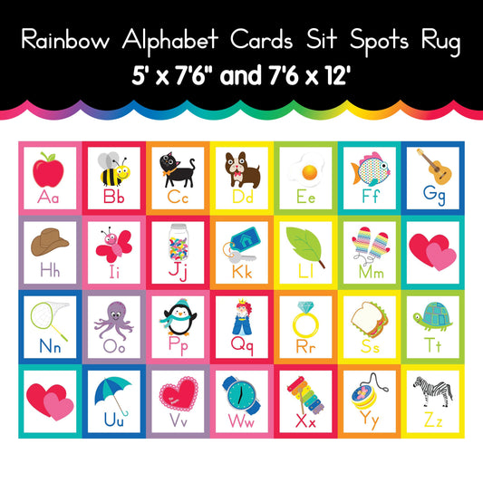 Rainbow Alphabet Cards Sit Spots Rug