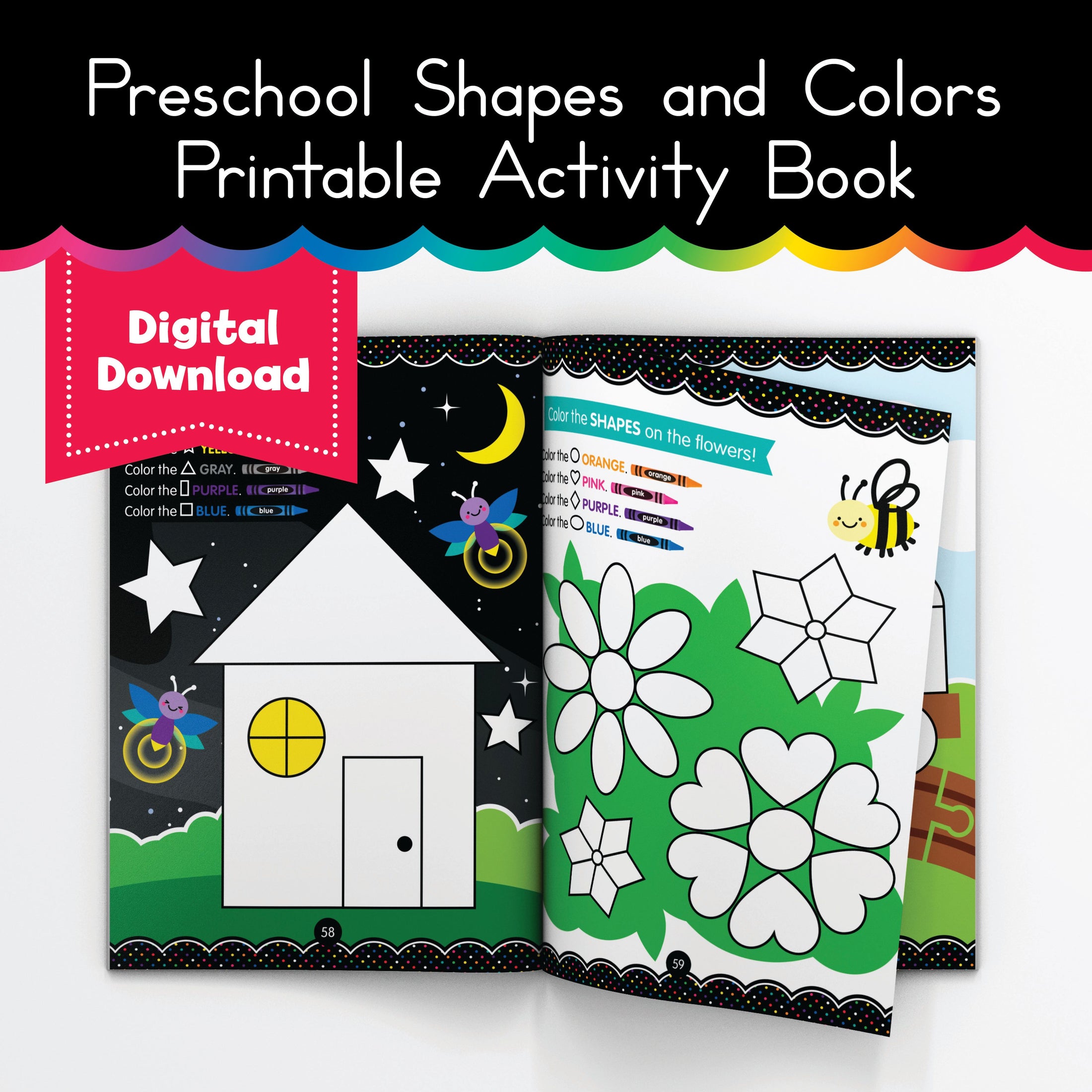 Preschool Shapes and Colors Printable Activity Book
