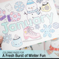 Load image into Gallery viewer, Free Printable January Coloring Pages Pack 2