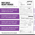 Load image into Gallery viewer, Printable Second Grade May Daily Heart Words