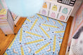 Load image into Gallery viewer, Pencils on Blue Checkerboard Rug