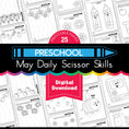 Load image into Gallery viewer, Printable Preschool May Daily Scissor Skills