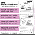 Load image into Gallery viewer, Printable May Daily Handwriting