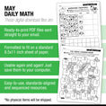 Load image into Gallery viewer, Printable First Grade May Daily Math
