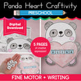 Load image into Gallery viewer, Printable February Panda Heart Craftivity