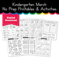 Load image into Gallery viewer, Kindergarten March No Prep Printables & Activities