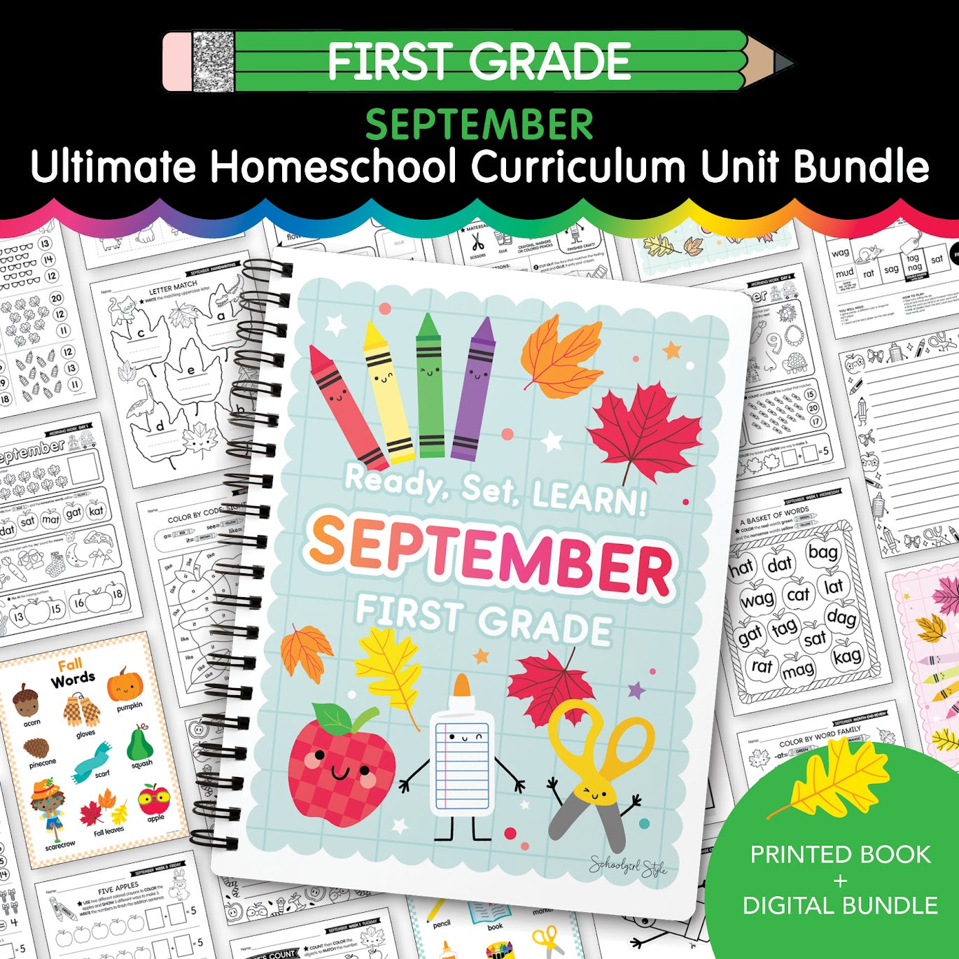 Ultimate First Grade September Homeschool Curriculum Unit Bundle