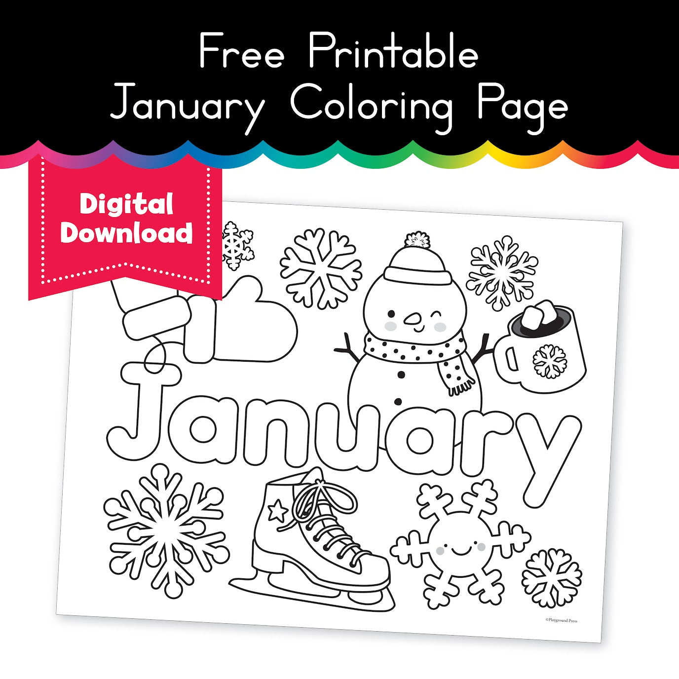 Free Printable January Coloring Page
