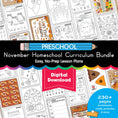 Load image into Gallery viewer, Printable Preschool November Thematic Unit Bundle