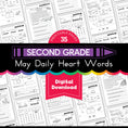 Load image into Gallery viewer, Printable Second Grade May Daily Heart Words