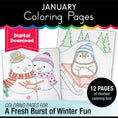 Load image into Gallery viewer, Free Printable January Coloring Pages Pack 2