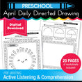 Load image into Gallery viewer, Printable Preschool April Directed Drawing Worksheets