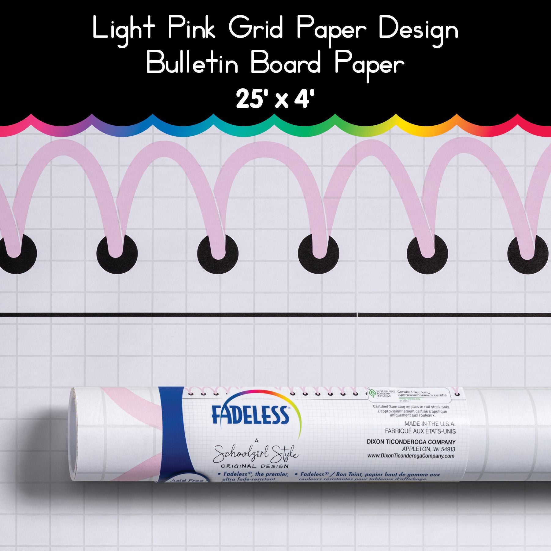 Light Pink Grid Paper Design Bulletin Board Paper