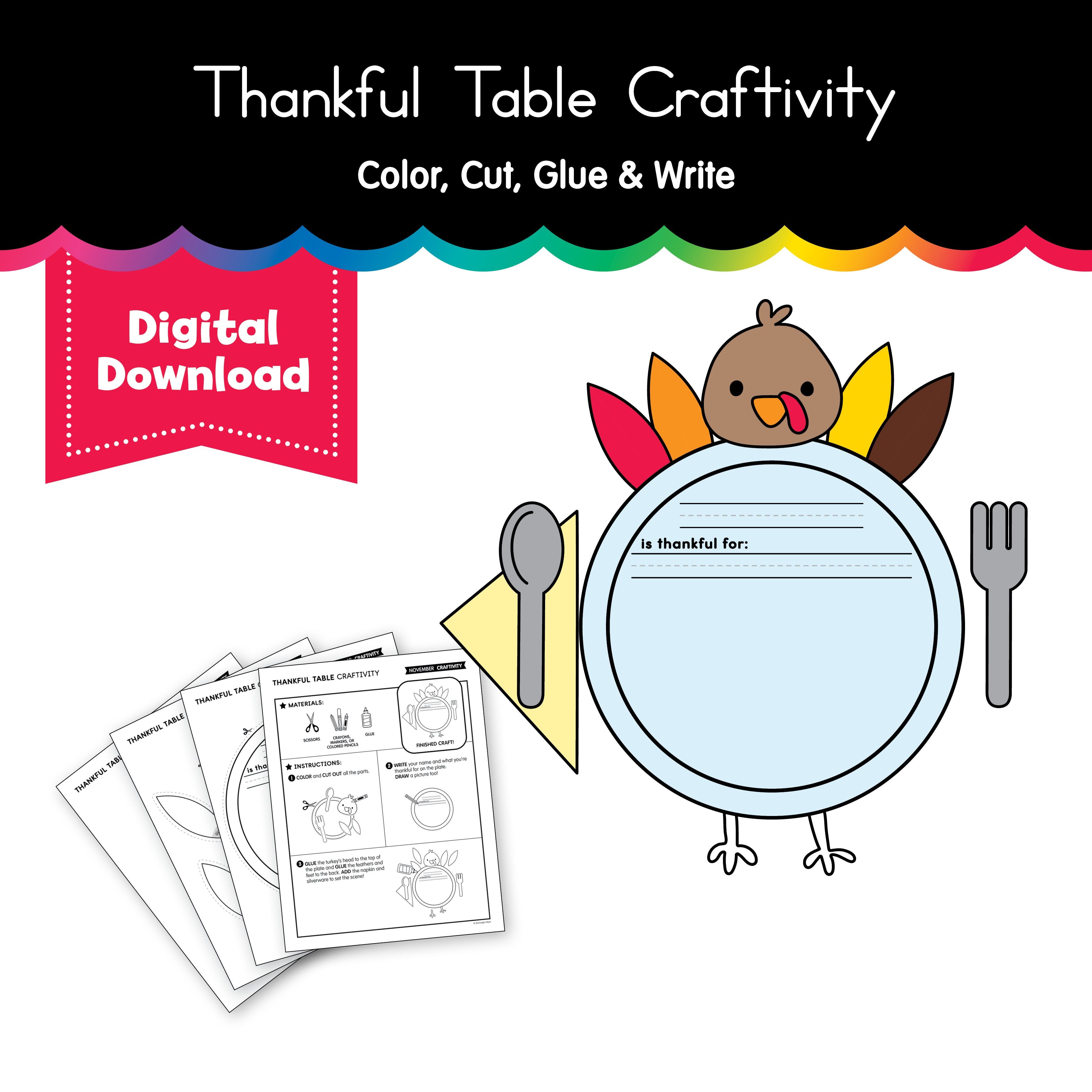 Printable Thankful Table Craftivity