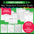Load image into Gallery viewer, Printable First Grade May Homeschool Curriculum Bundle
