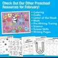 Load image into Gallery viewer, Printable Preschool February Directed Drawing Worksheets