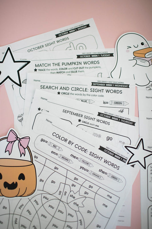 First Grade September Daily Sight Words